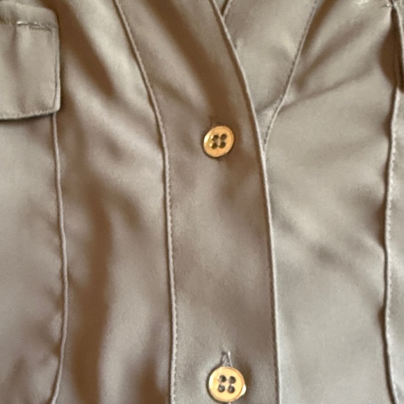 New York & Company Olive Button Down Shirt - Picture 6 of 9